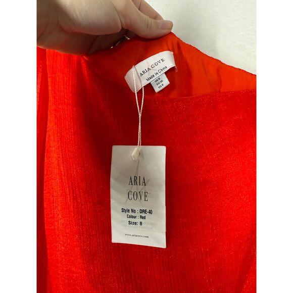 NWT Aria Cove Red One Shoulder Mini Dress Womens Sz 8 Holiday Event Evening - Picture 5 of 9